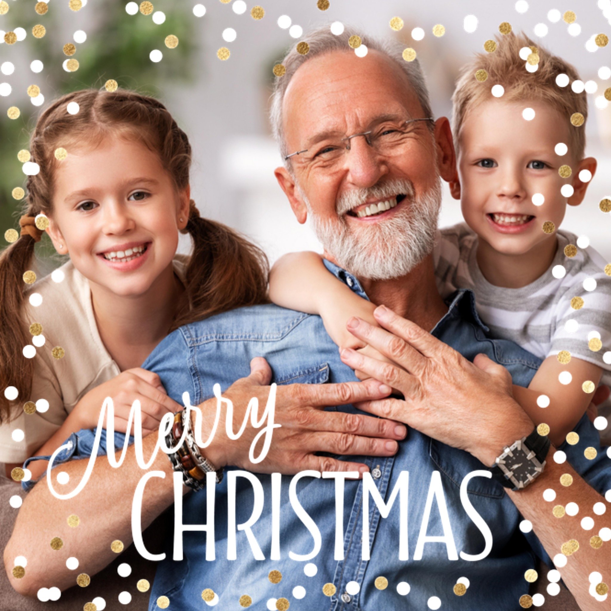 Kerstkaart Met foto Vrolijke confetti Luckz