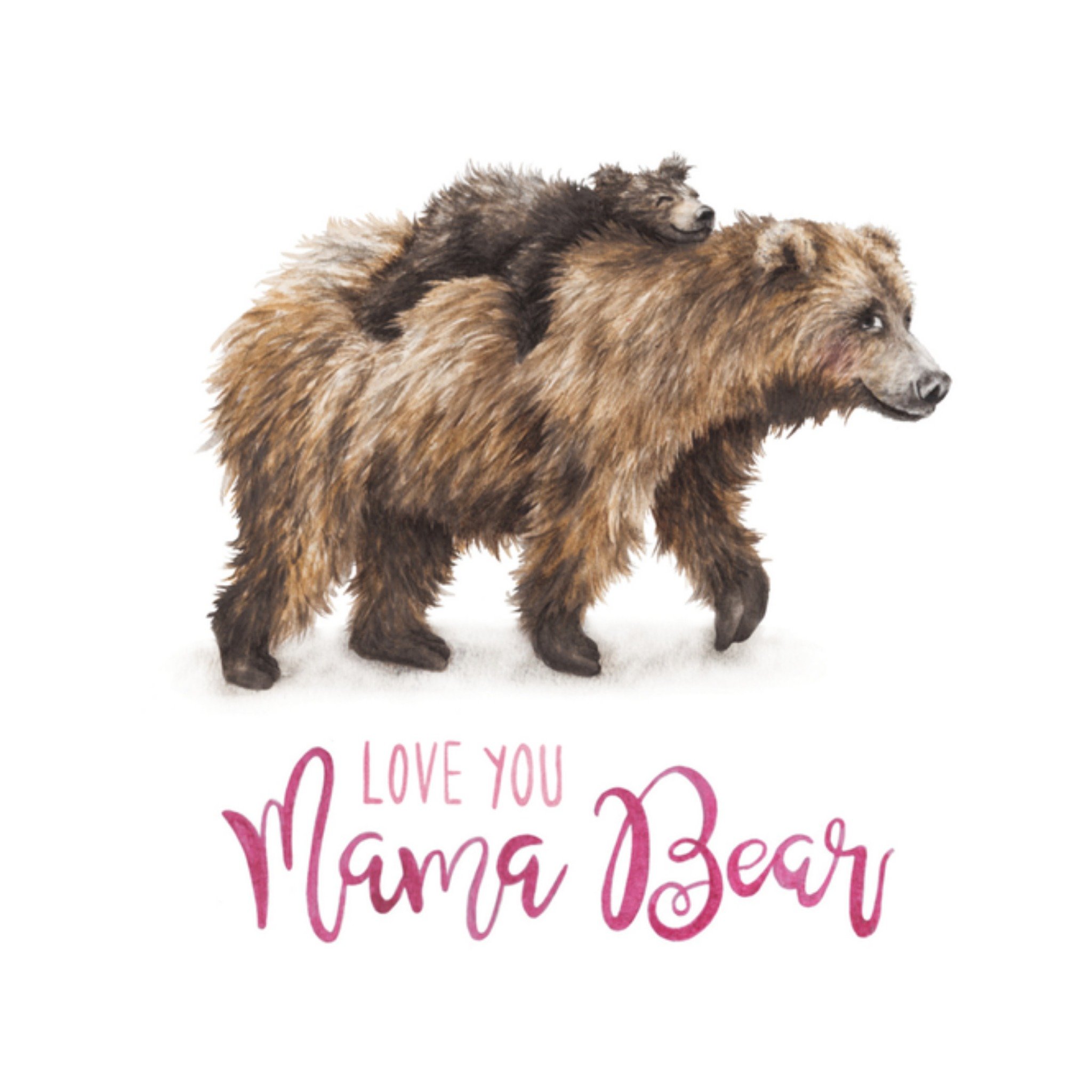 Moederdagkaart mama Knuffelbeer Vierkante Kaart Citrus Bunn