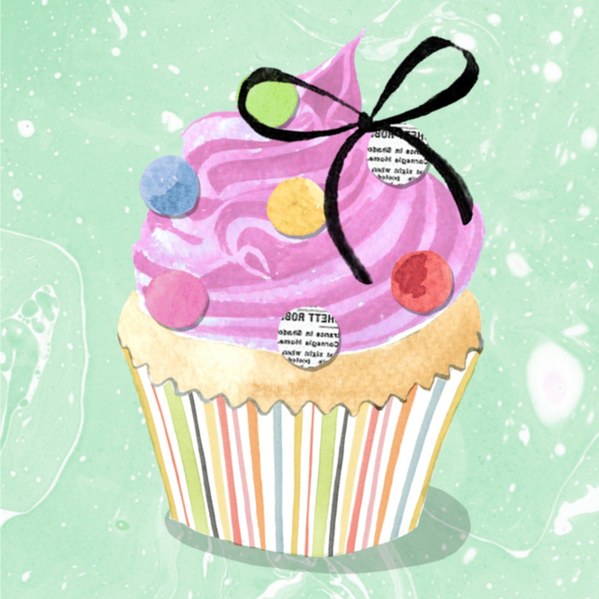 Greetz Bedanktkaart cupcake Vierkant