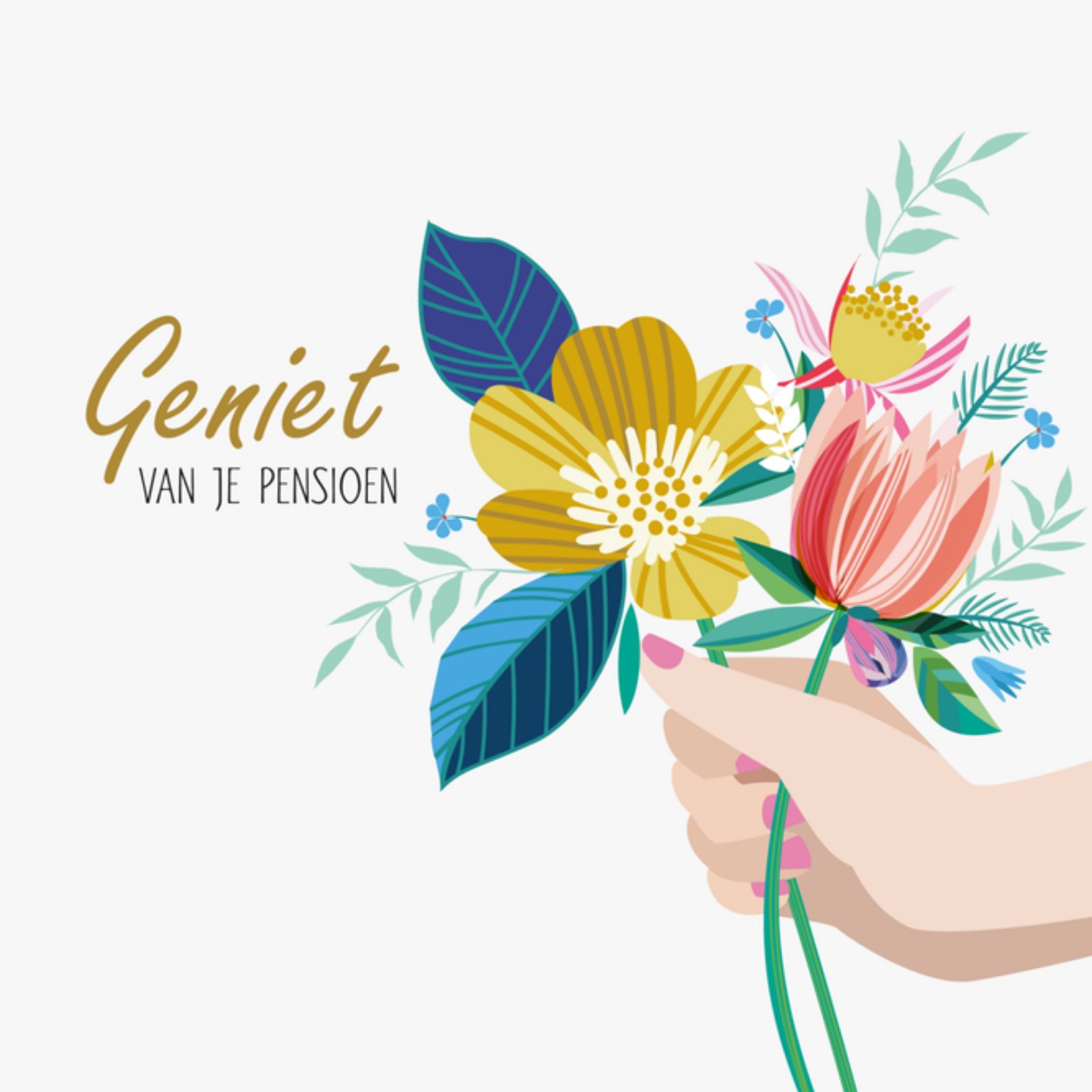 TMS Pensioen kaart bloemen Vierkant