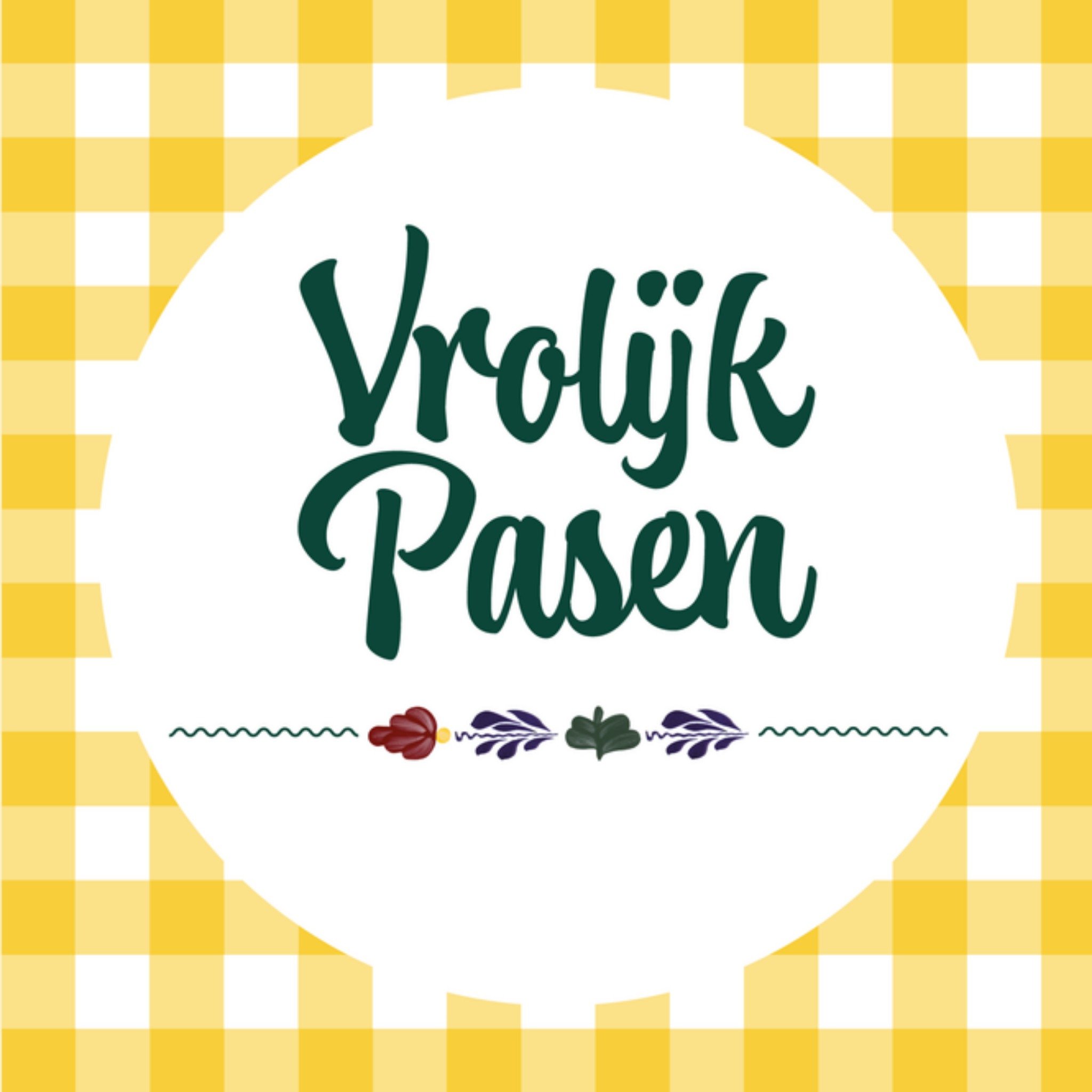 Paaskaart Geel Vierkante Kaart Boerenbont