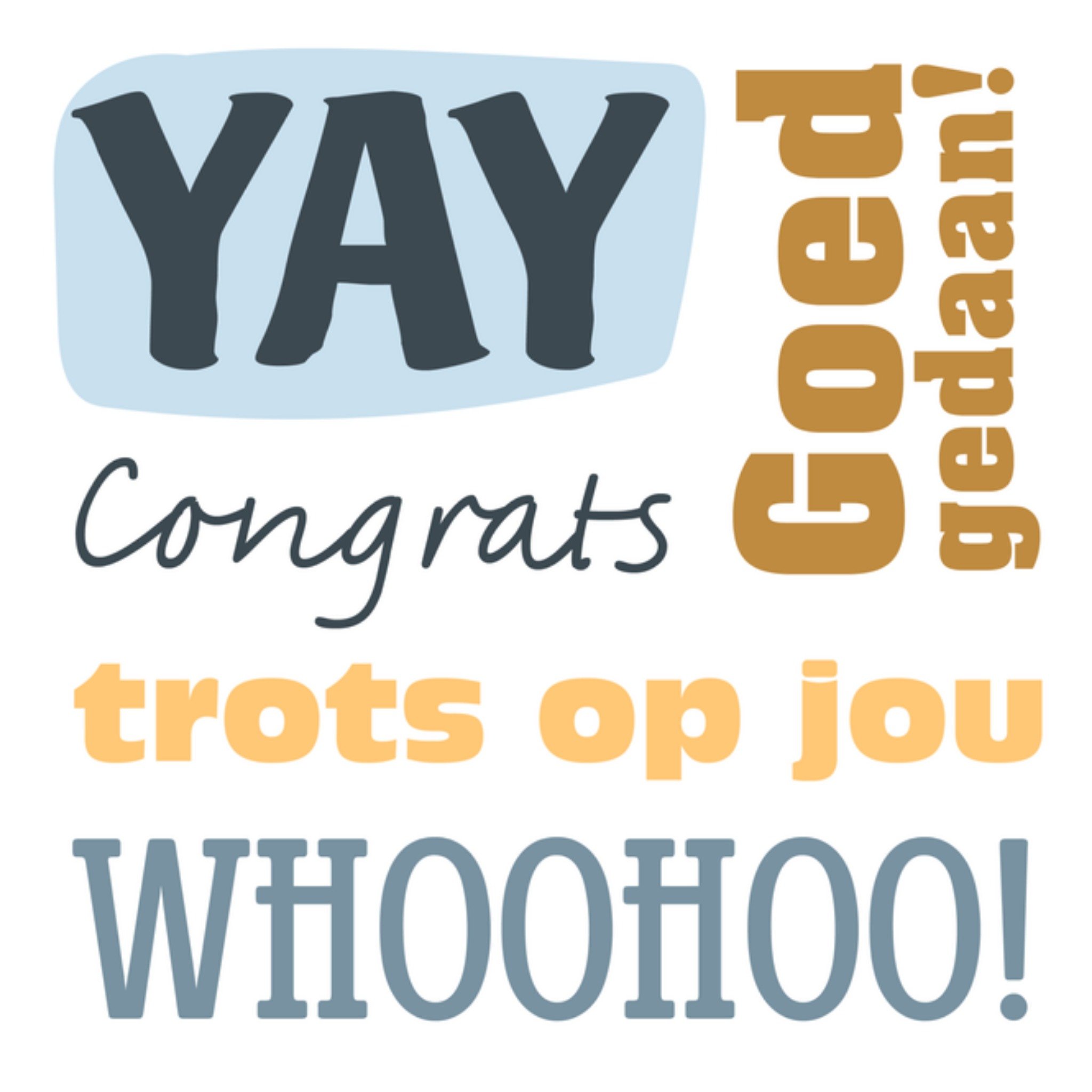 Greetz Geslaagd kaart goed gedaan Vierkant