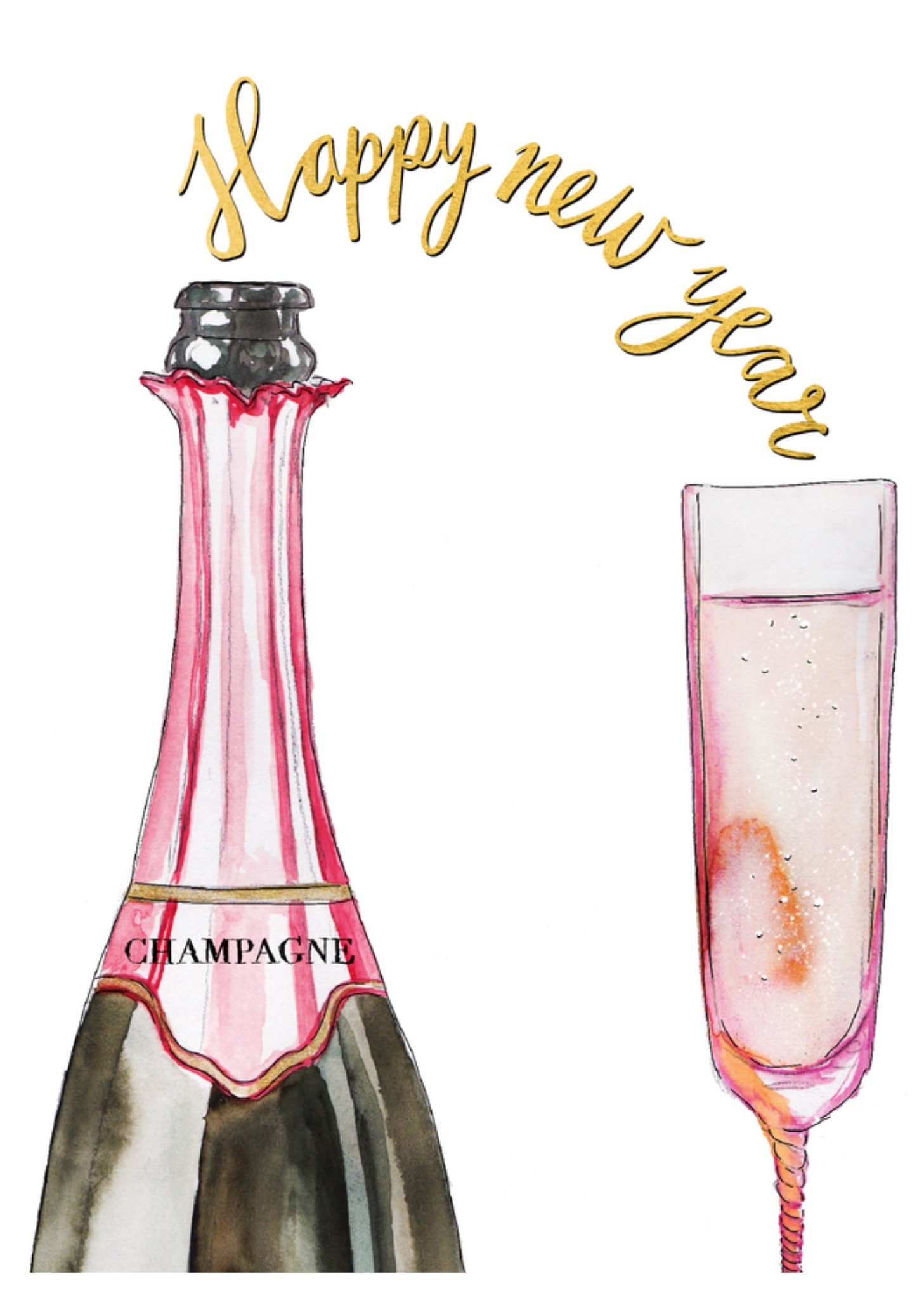 Marie Bodie Nieuwjaarskaart Champagne Kaart Marie Bodié