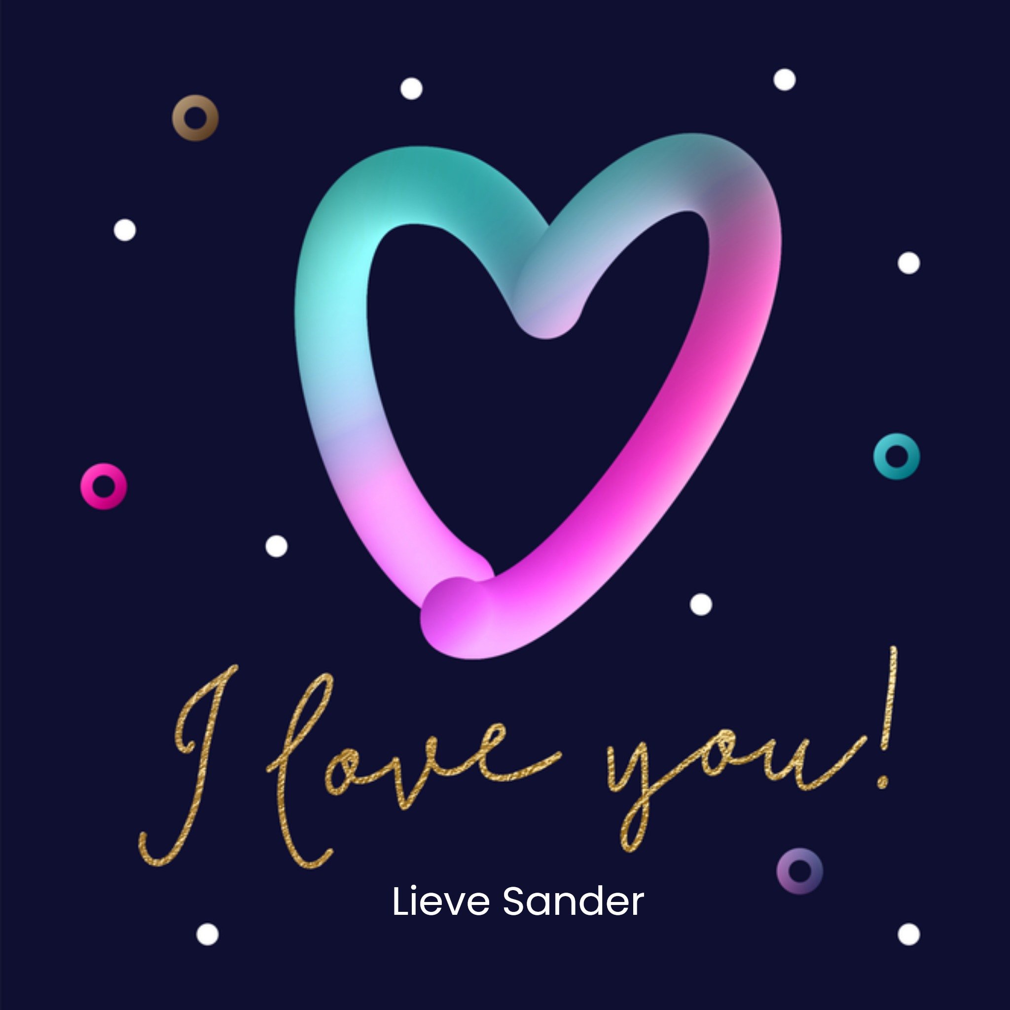 Valentijnskaart met naam Vierkante Kaart Luckz