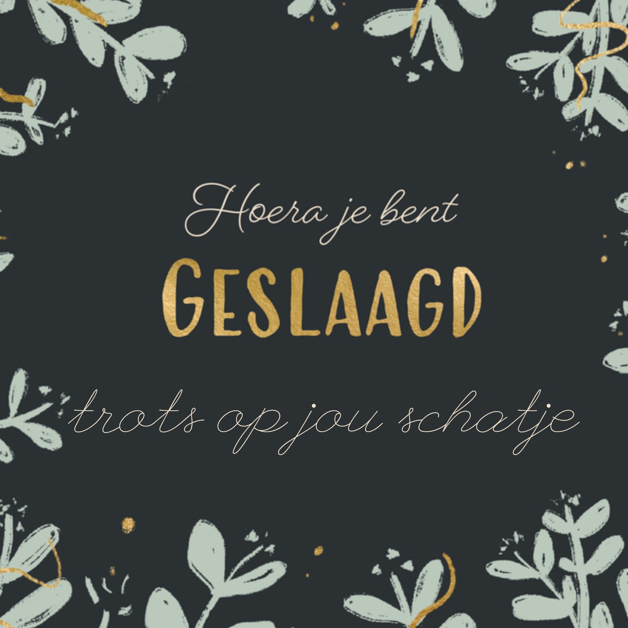 Greetz Geslaagd kaart schatje Vierkant