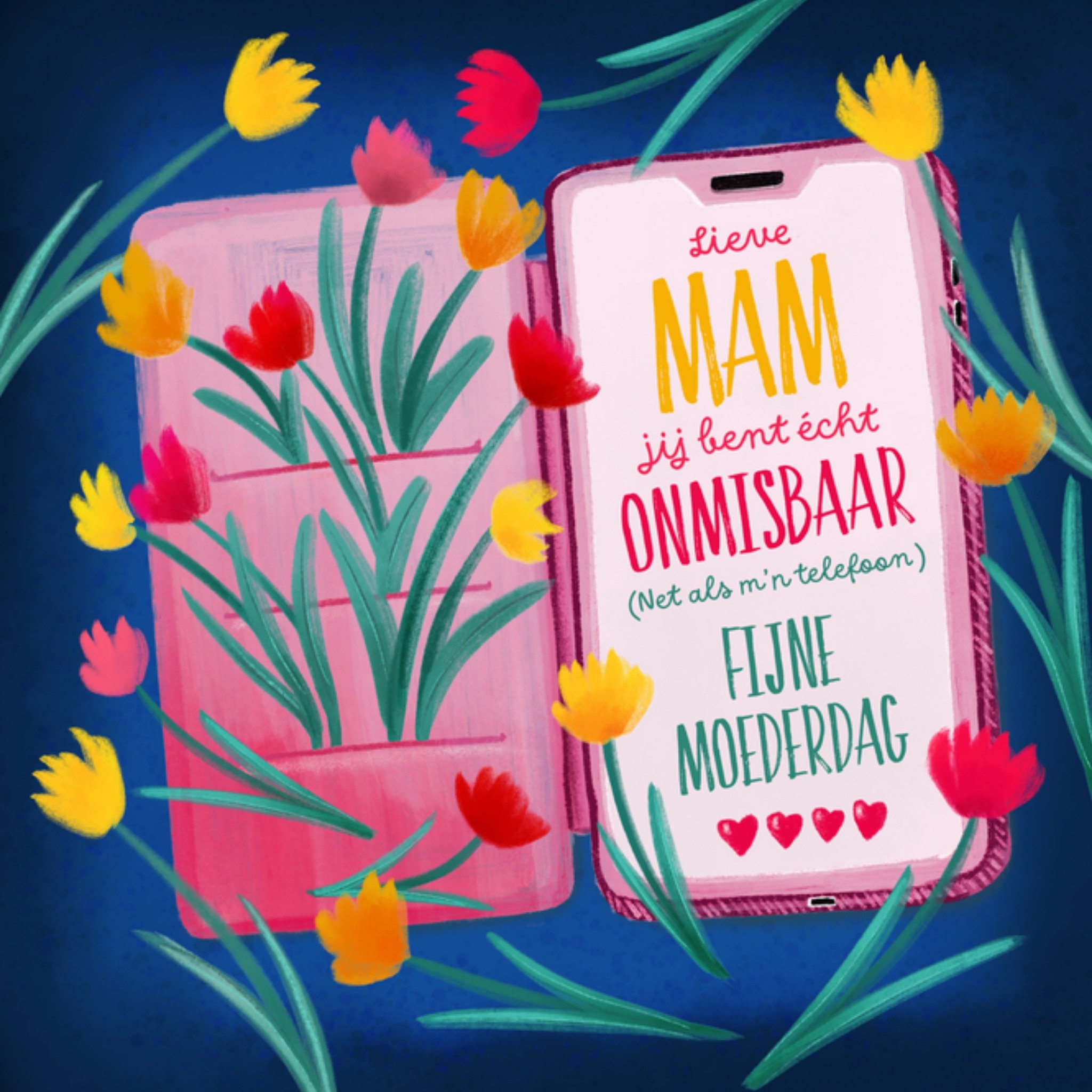 Patricia Hooning Moederdagkaart Lieve Mam Vierkante Kaart Fishuals