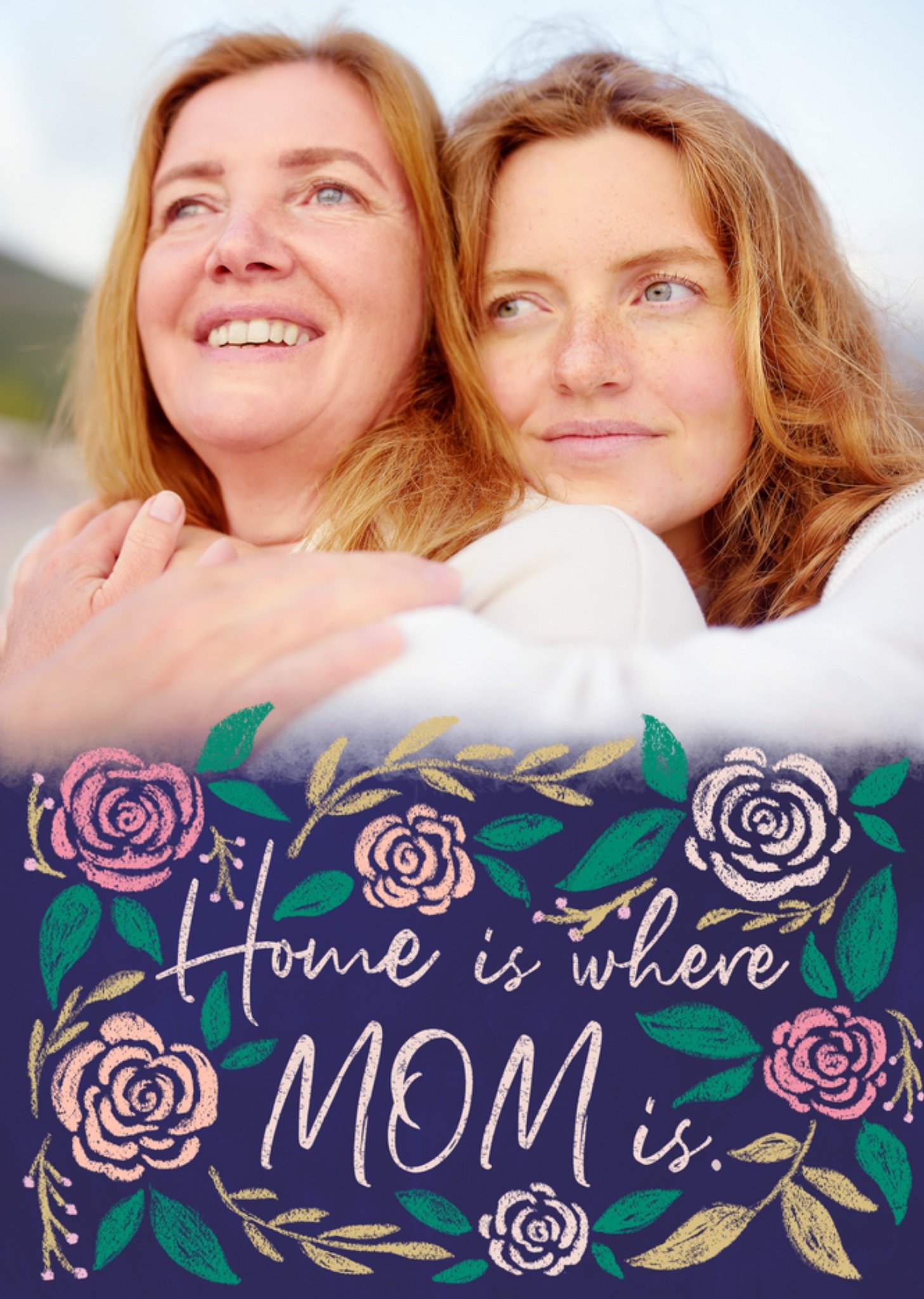 Moederdagkaart Home is where Mom is Met foto Kaart Greetz