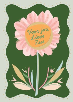 TMS Voor Jou Lieve Zus Geïllustreerde Bloem Kaart