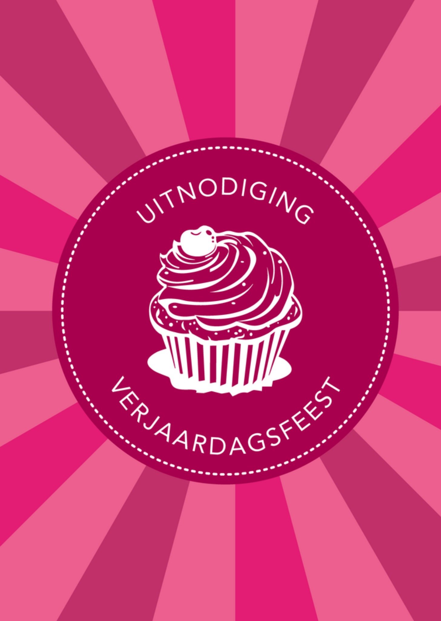 Cupcake met strepen Kaart Greetz