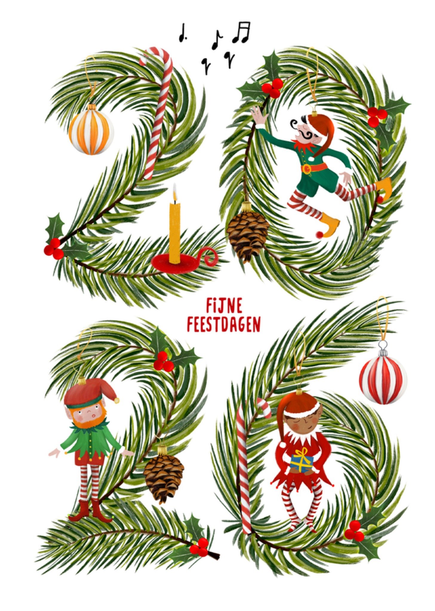 Fishuals Patricia Hooning Nieuwjaarskaart Fijne Feestdagen Standard Card