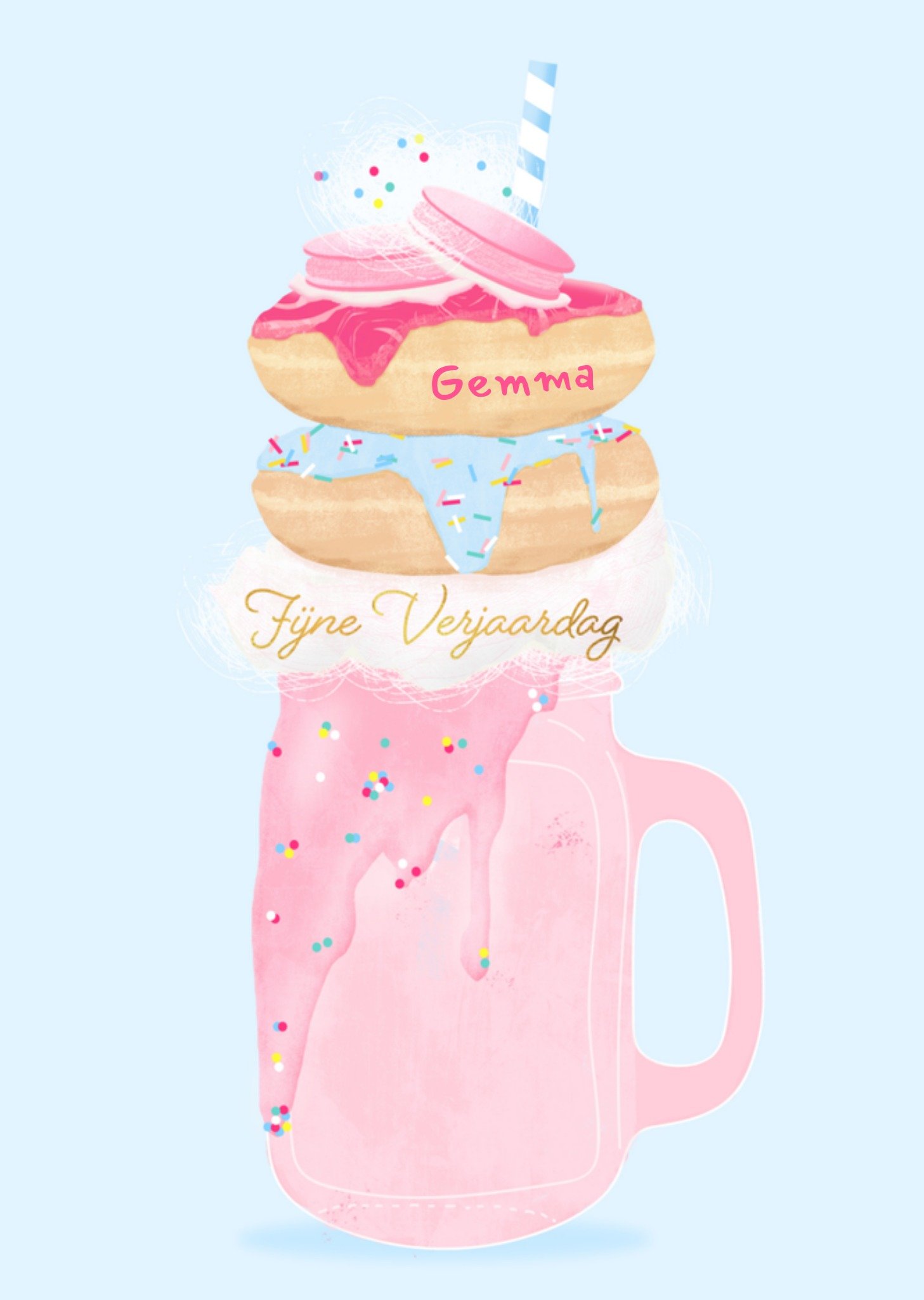 Greetz Verjaardag Donut Meisje Standard Card