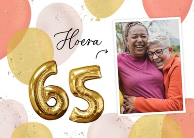 Greetz | Verjaardagskaart | Hoera 65 | Fotokaart | Aanpasbare tekst