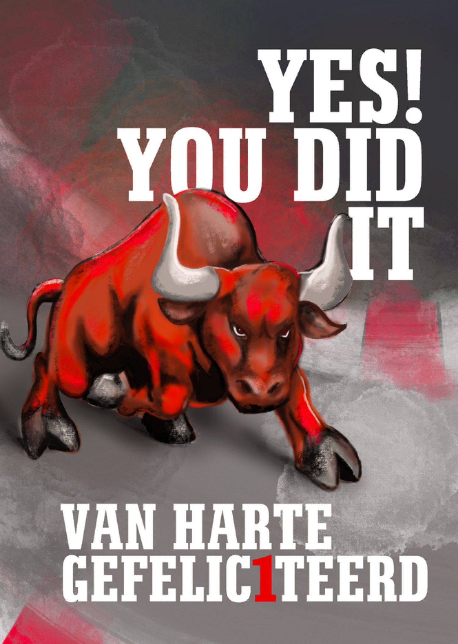 Greetz Felicitatiekaart bull you did it Standard Card