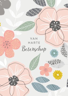 TMS | Beterschapskaart | Illustratie verschillende bloemen