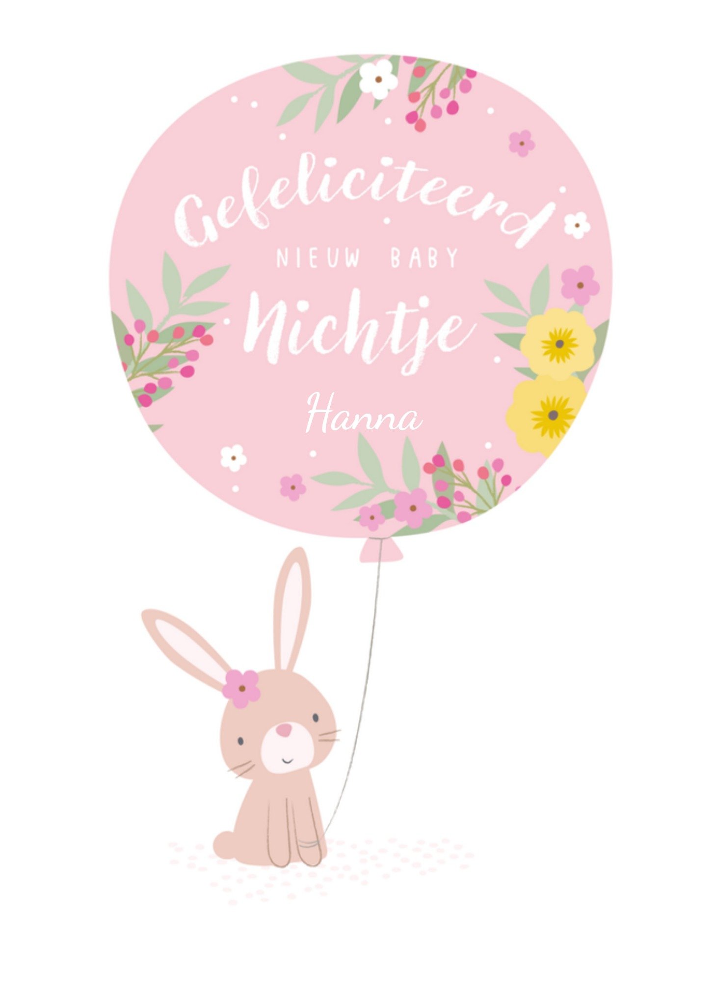 Geboortekaart met naam Kaart Klara Hawkins