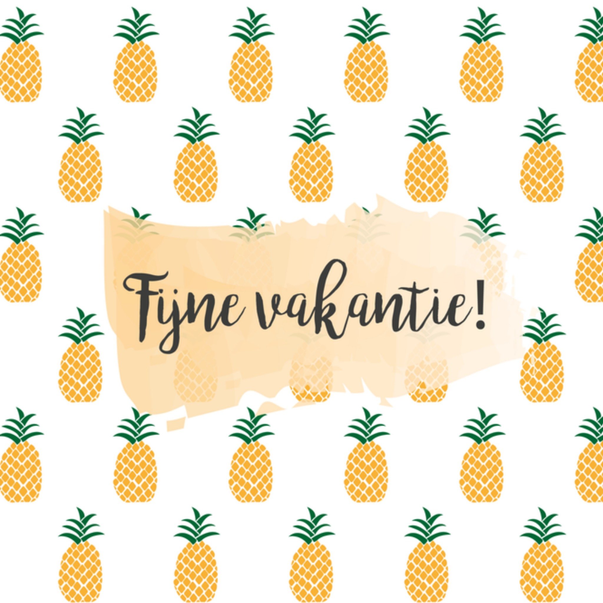 Vakantiekaart ananas Vierkante Kaart Tsjip