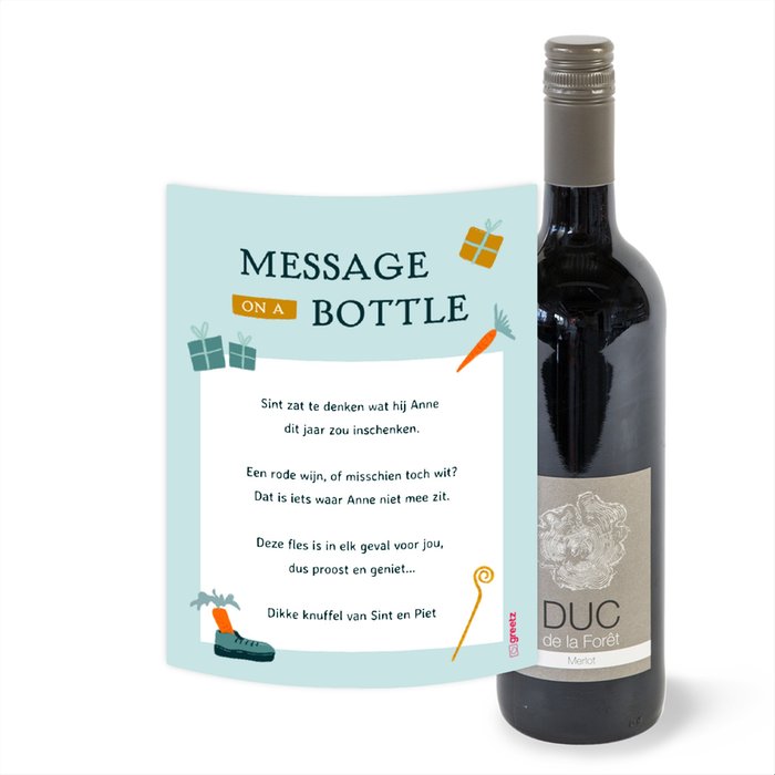 Duc de la Fôret | Merlot | Sinterklaas met eigen tekst | 750 ml