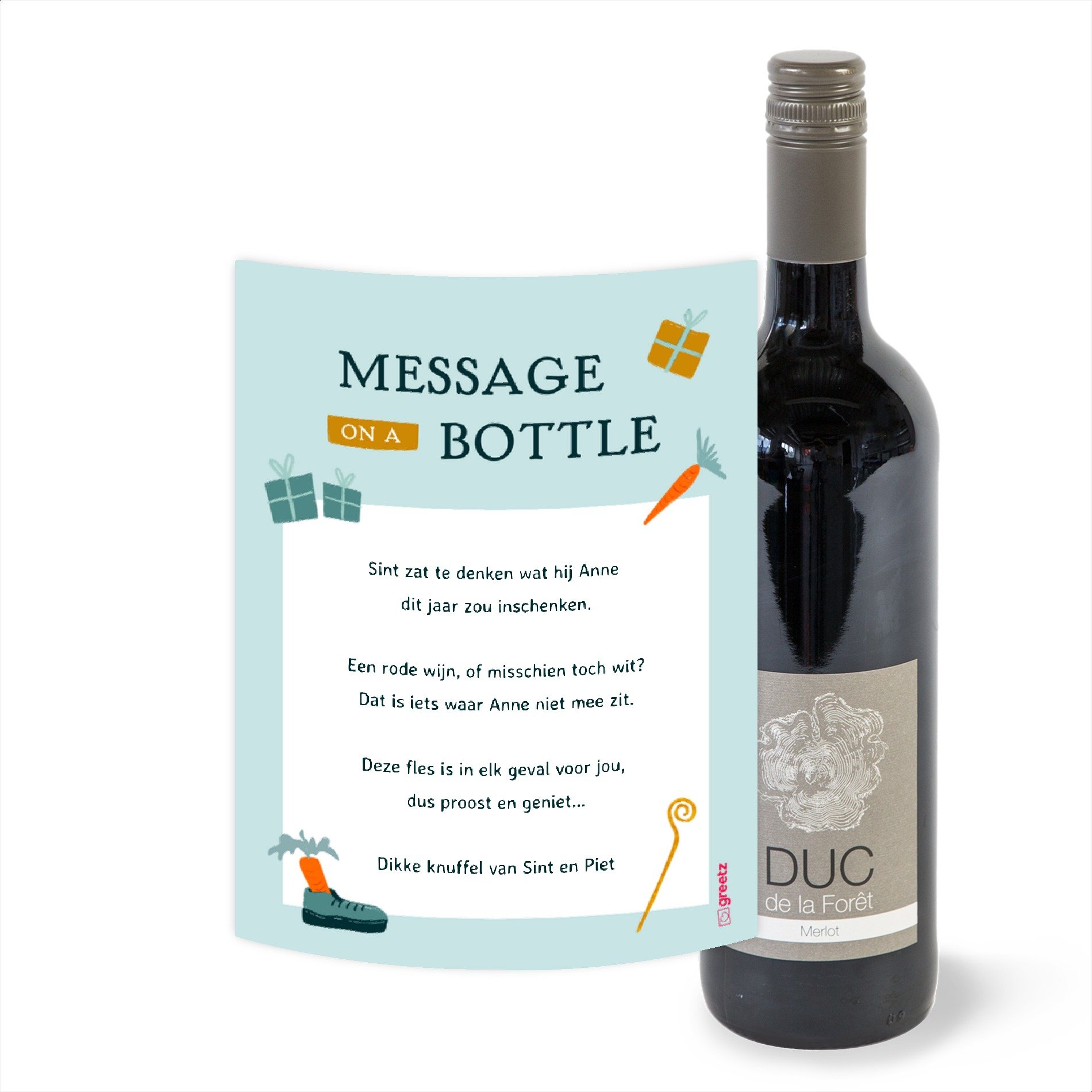 Duc de la Forêt | Duc de la Fôret | Merlot | Sinterklaas met eigen tekst | 750 ml