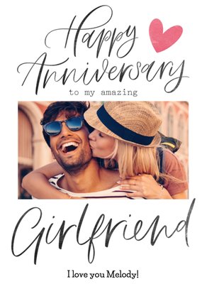 Typografisch Foto Upload Jubileum Voor Vriendin Kaart