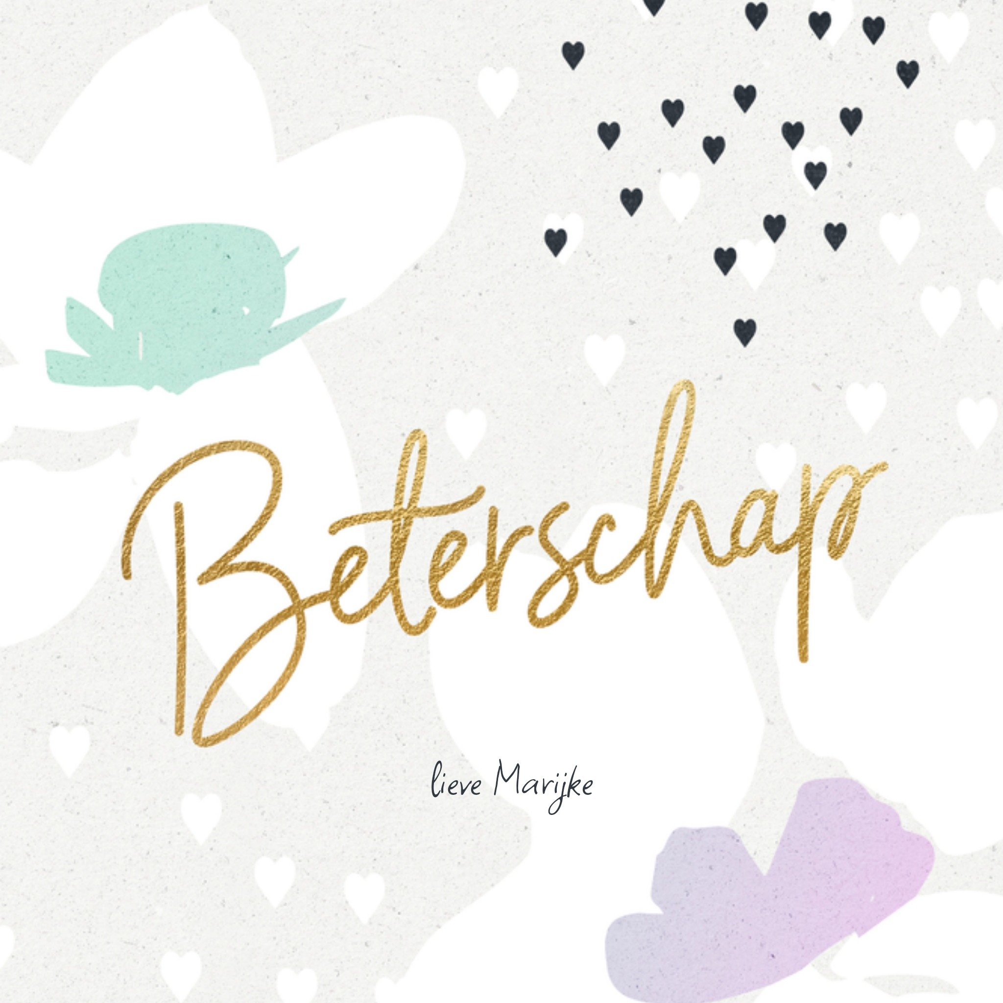 Beterschapskaart Beterschap met naam Vierkante Kaart Luckz