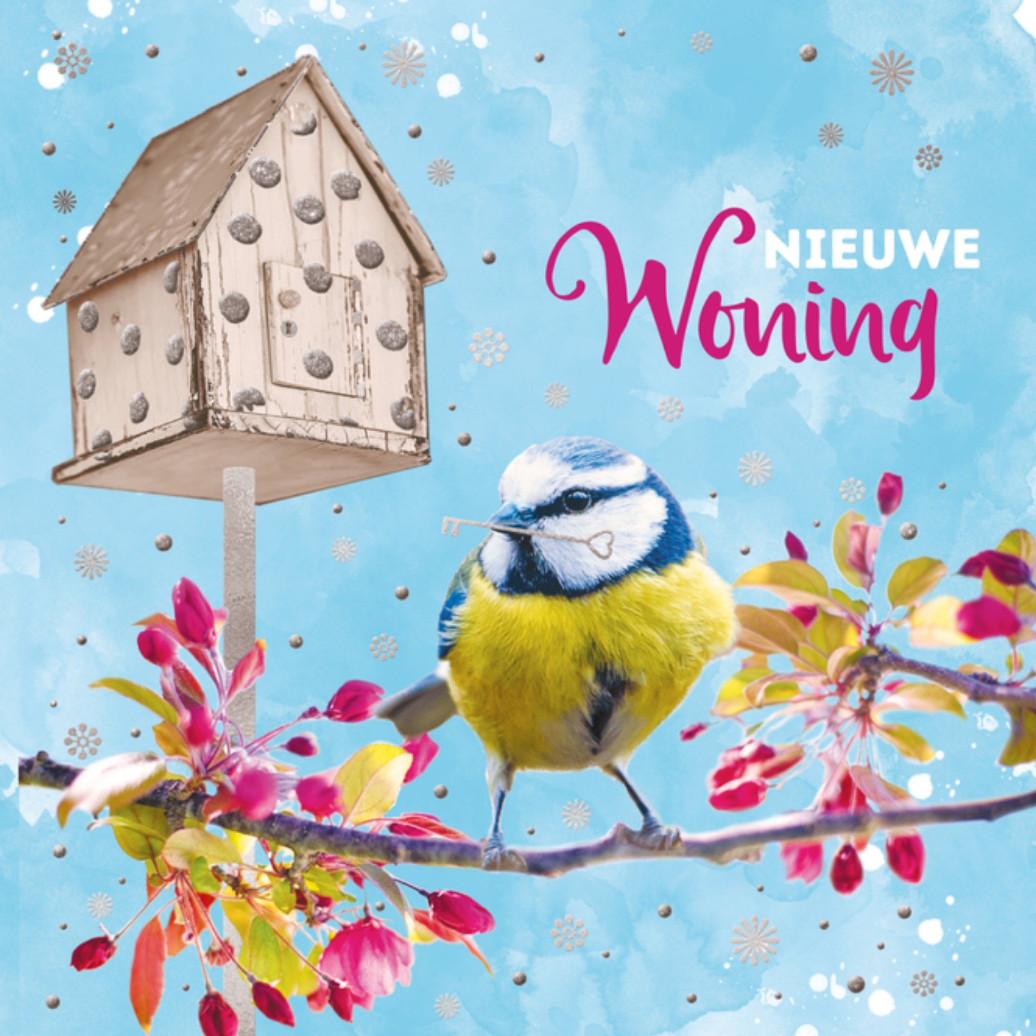Nieuwe woning kaart vogeltje Vierkante Kaart TMS