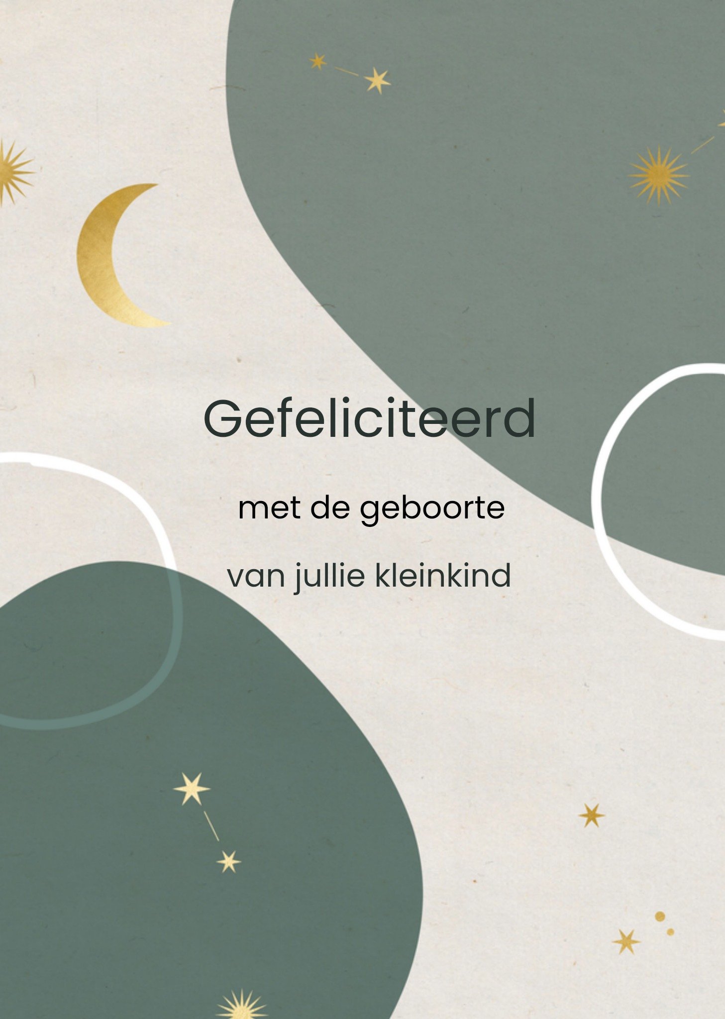 Greetz Geboortekaart Maan en de sterren Standard Card