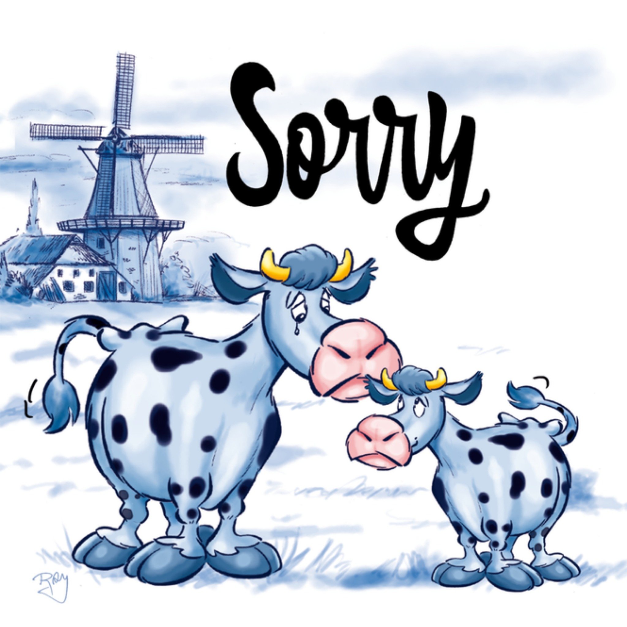 Sorry kaart Zoon Vierkante Kaart Old Dutch