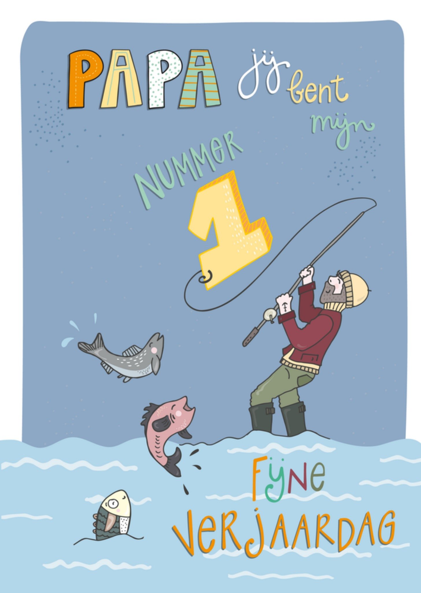 Verjaardagskaart Papa nr 1 Kaart Funny Side Up