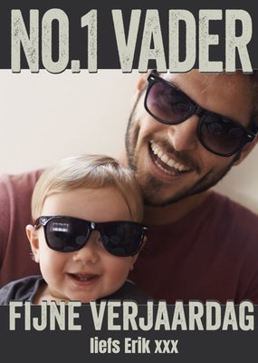 No.1 Vader Foto Upload Verjaardag Kaart