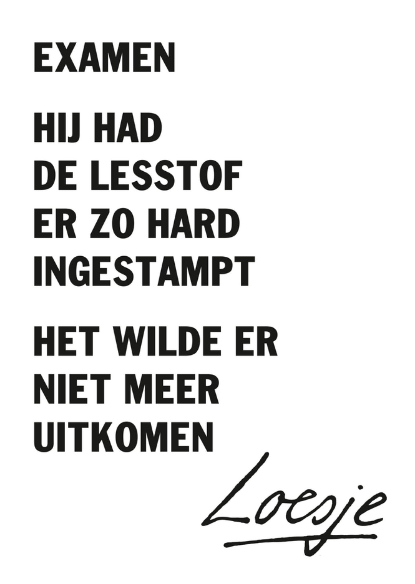 Geslaagd kaart examen grappig Kaart Loesje