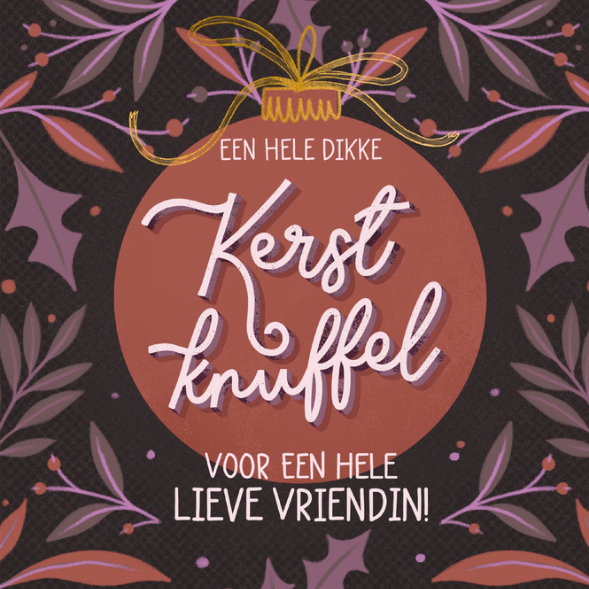 Greetz Kerstkaart Dikke kerstknuffel Vriendin Vierkant