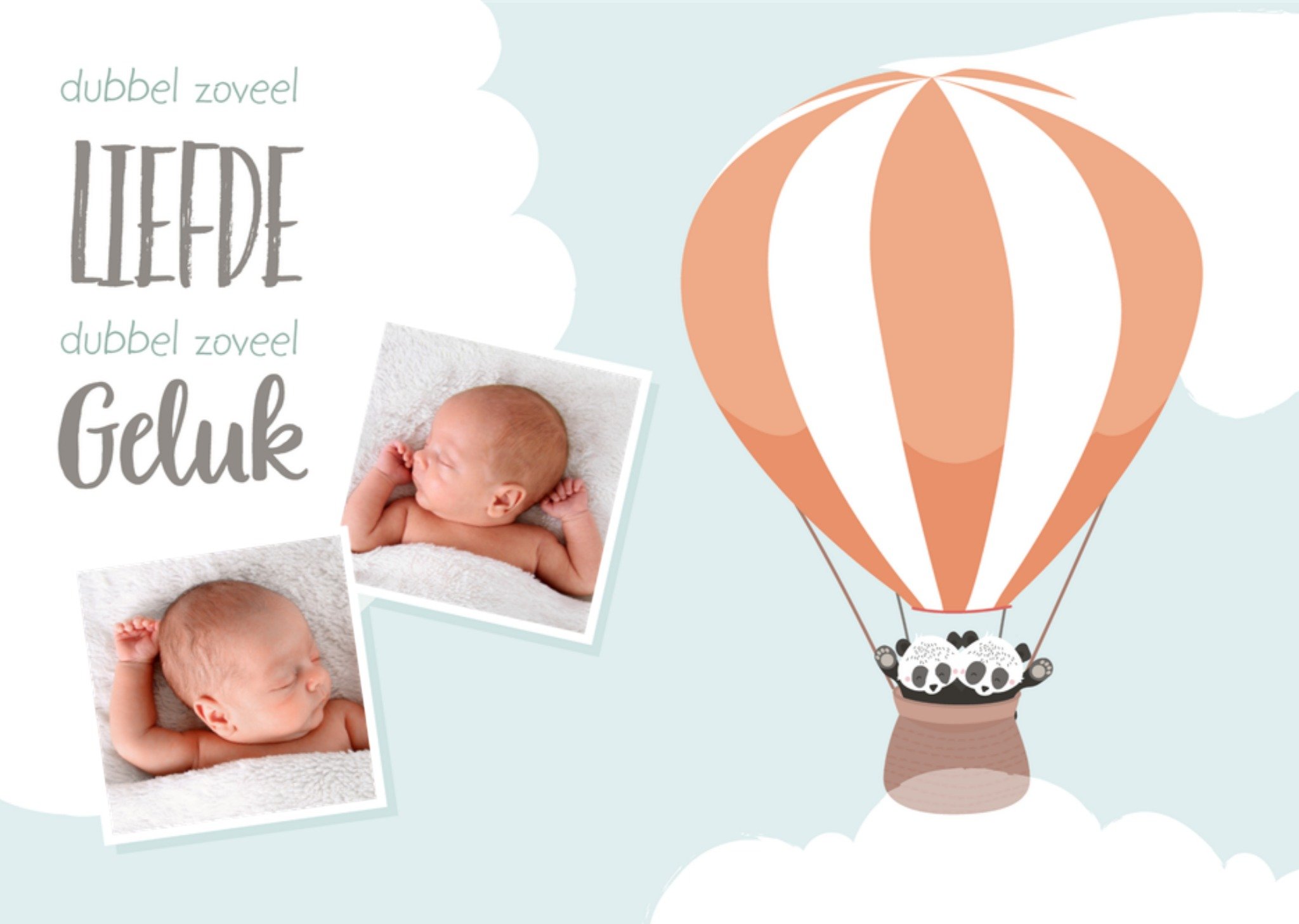 Geboortekaart Tweeling Kaart Tante Kaartje