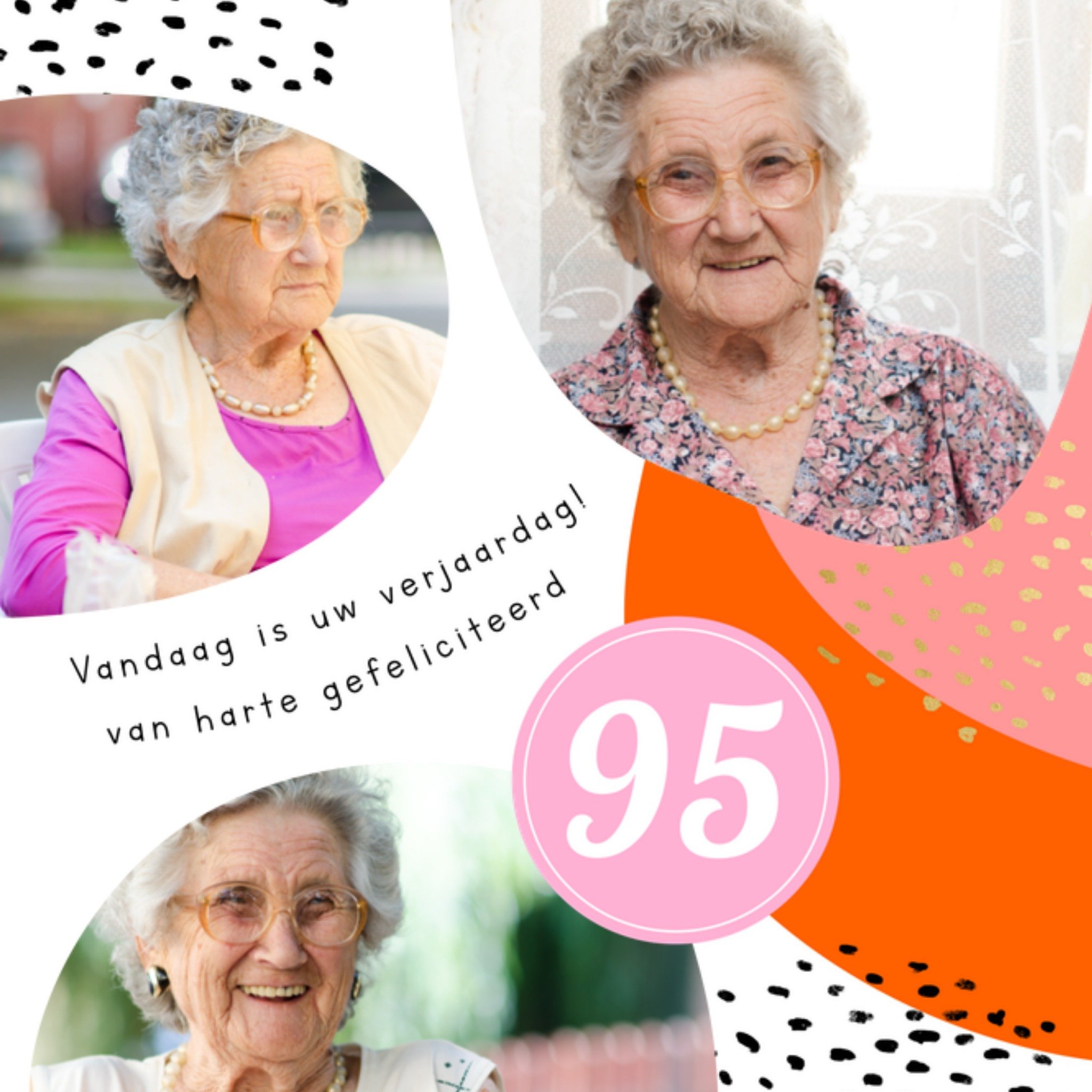 Greetz Verjaardagskaart Vandaag is uw verjaardag! van harte gefeliciteerd 95 Fotokaart Vierkant