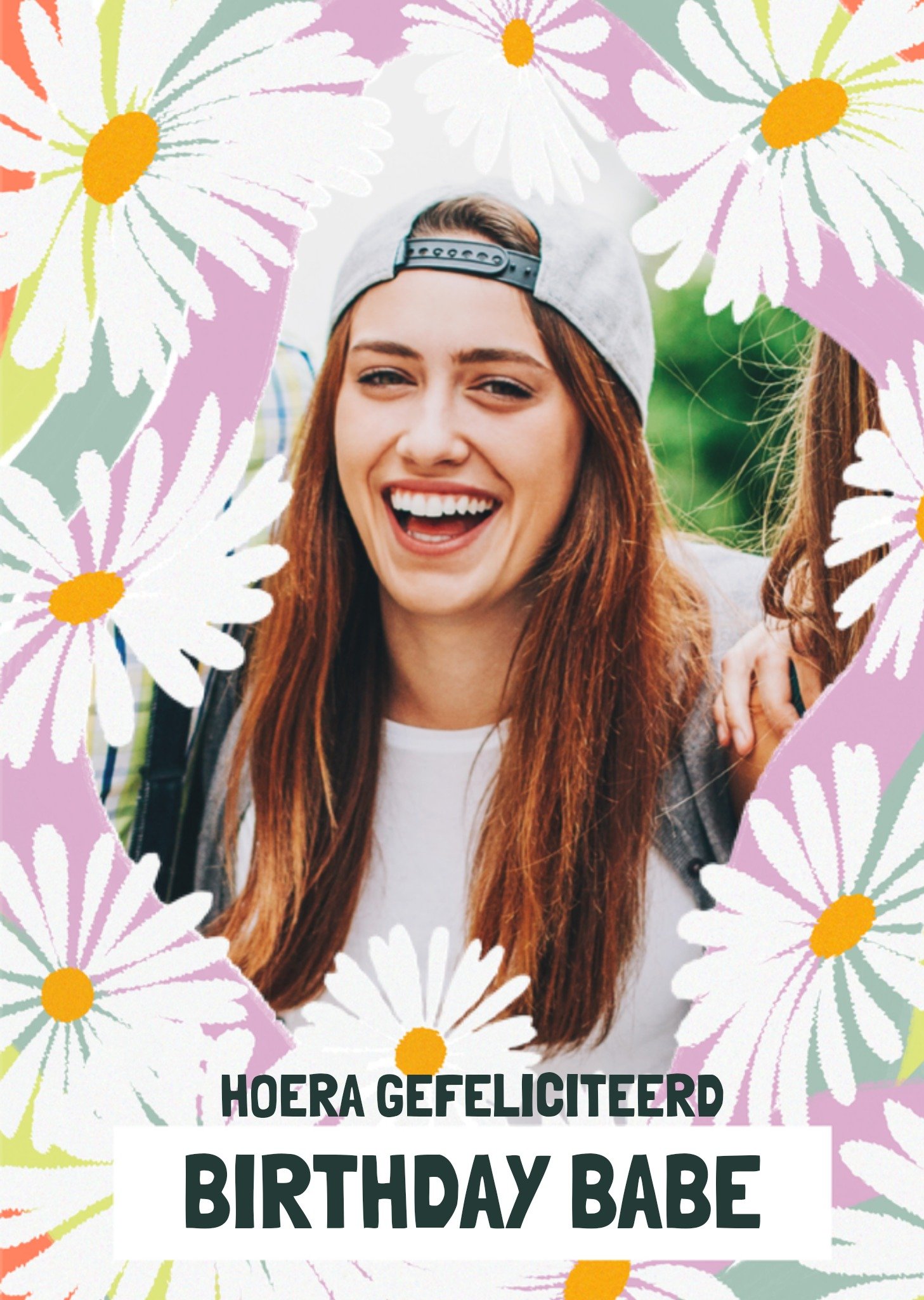 Greetz Verjaardagskaart Met foto Bloemen Aanpasbare tekst Standard Card