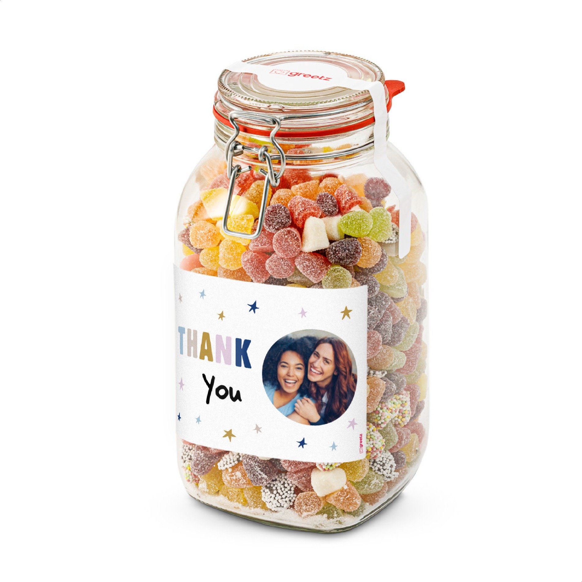 Greetz | Snoeppot TumTum | Thank you met eigen foto | 1,7 kg | Personalised Sweets