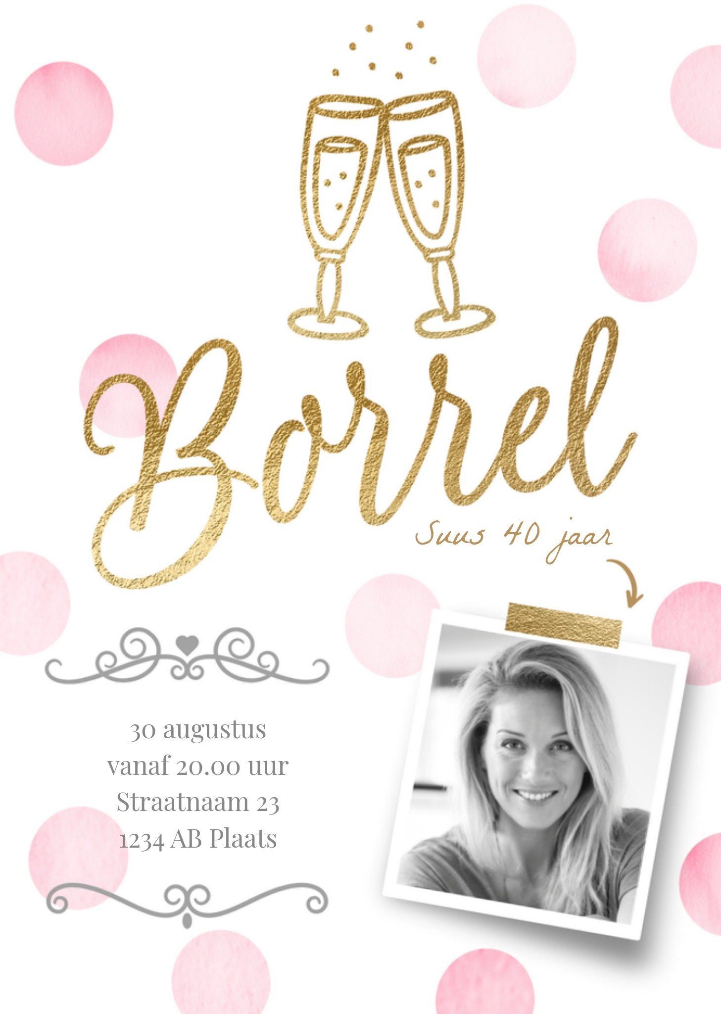 Uitnodiging Borrel Kaart Luckz