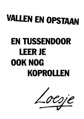 Loesje | Denken aan kaart | vallen en opstaan