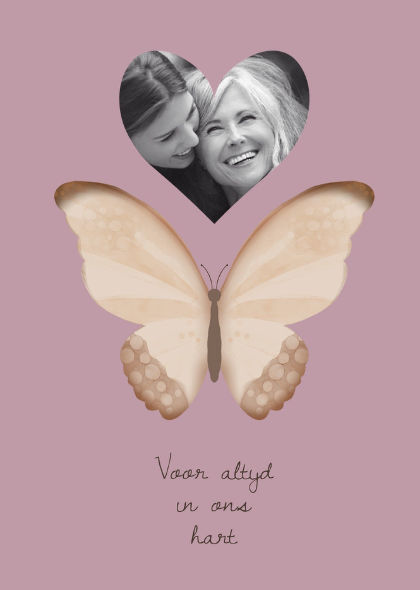 Condoleancekaart Voor altijd in ons hart Kaart Tsjip