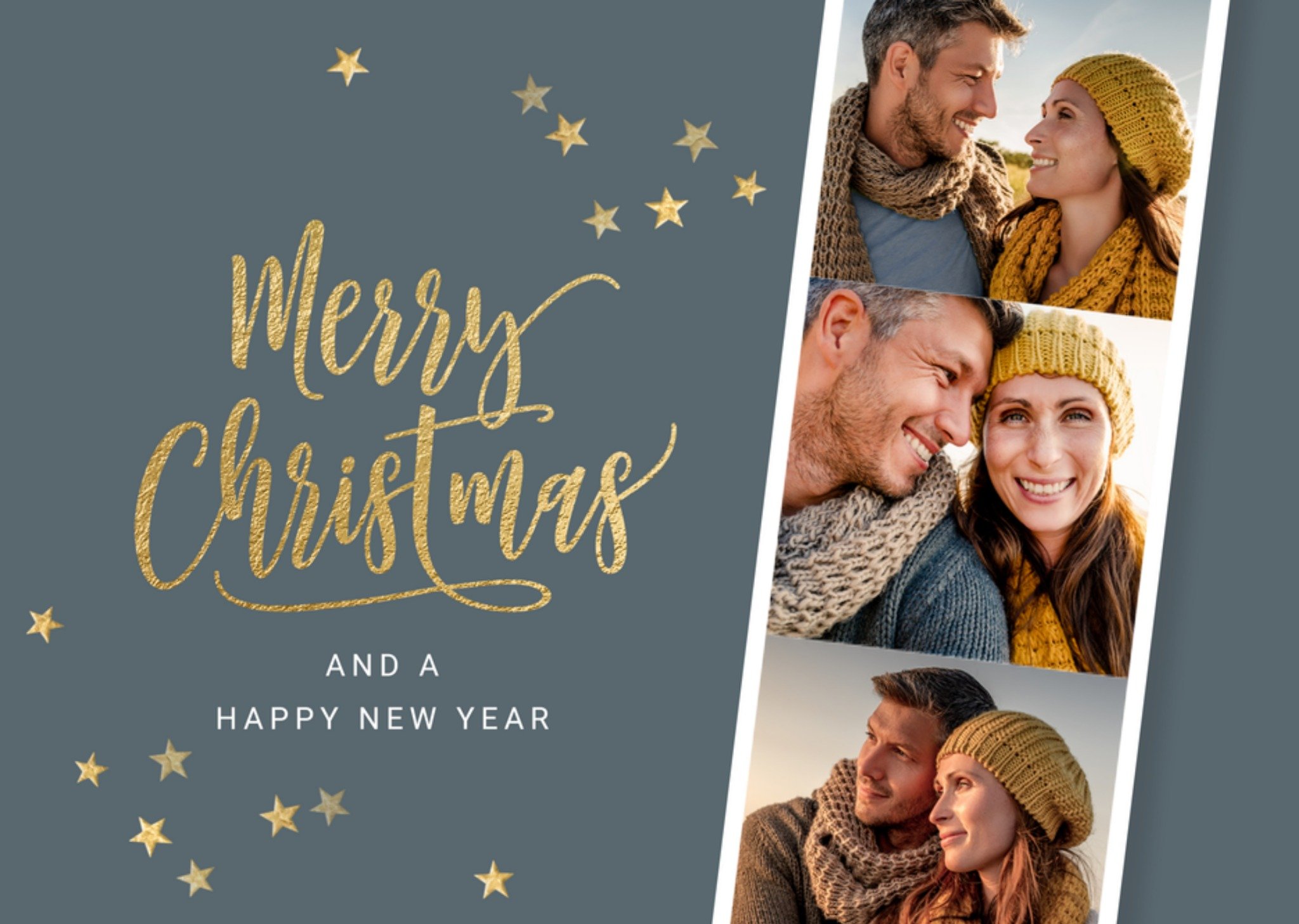 Kerstkaart Sterren met eigen foto