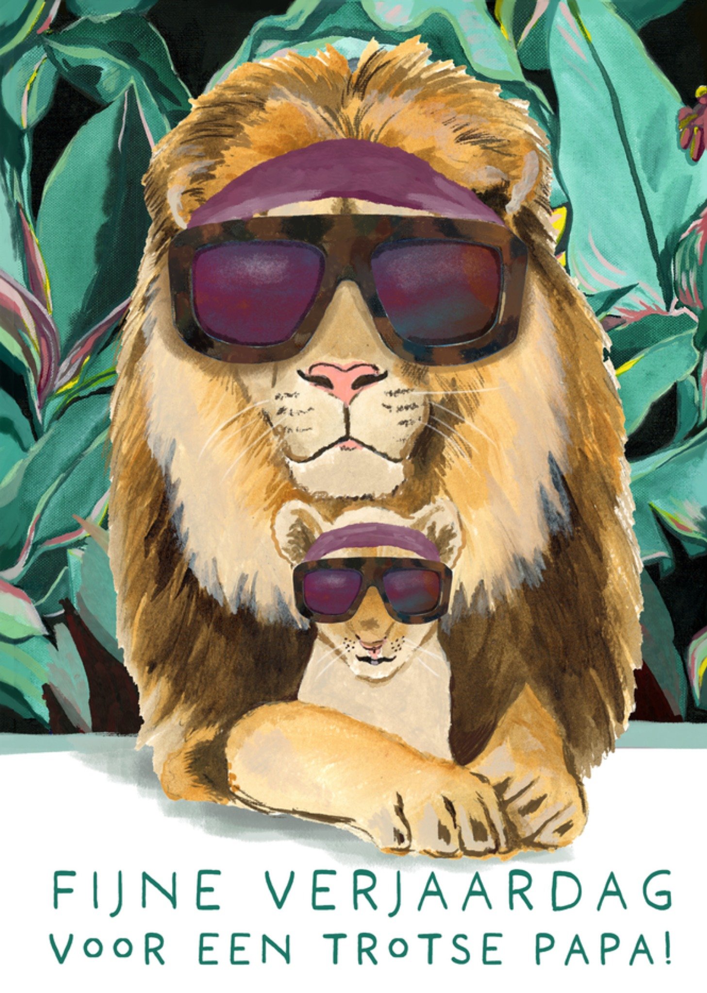 Verjaardagskaart Leeuw Kaart Drunk Girl Designs