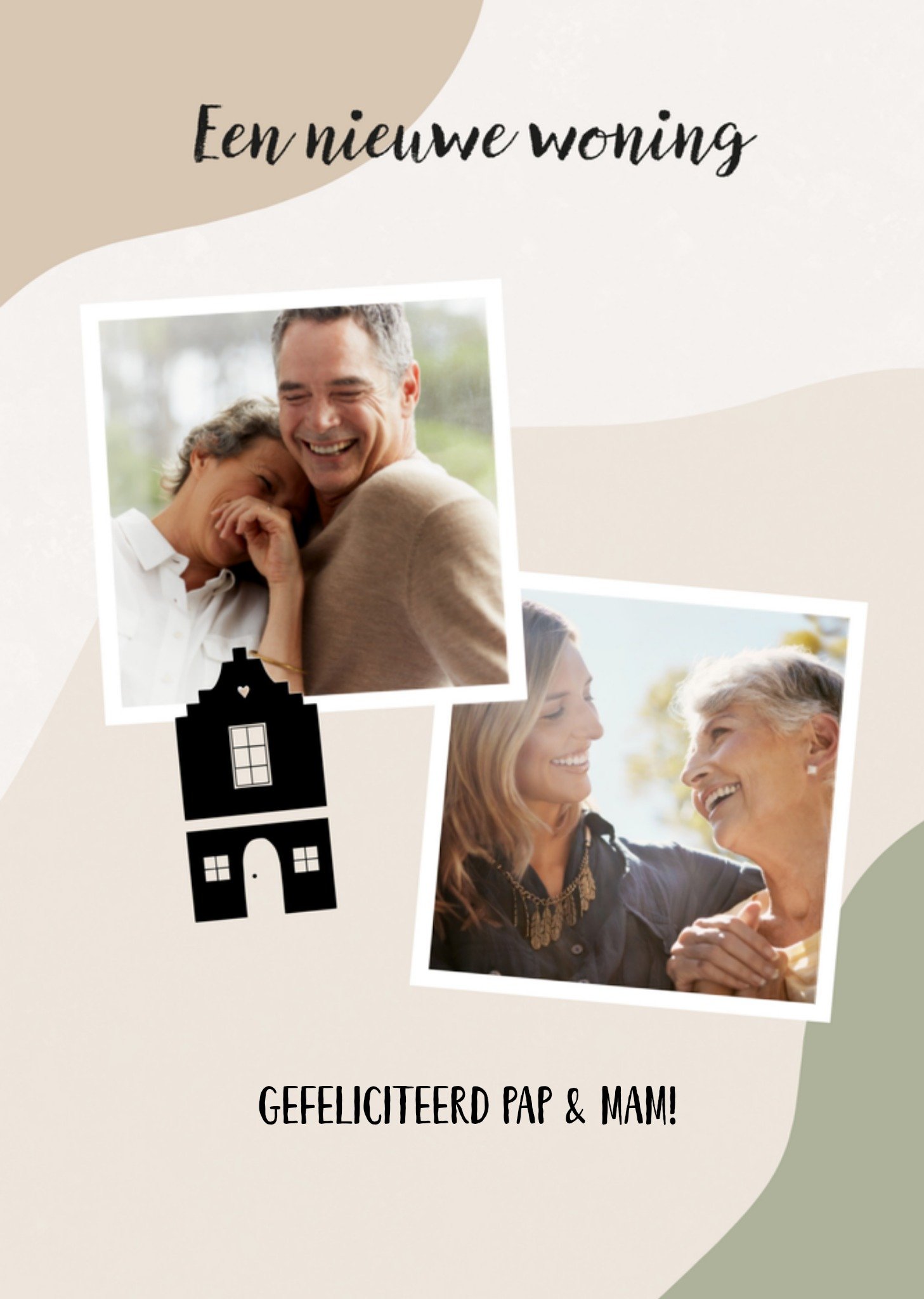 Nieuwe woning kaart foto pap en mam Kaart Greetz