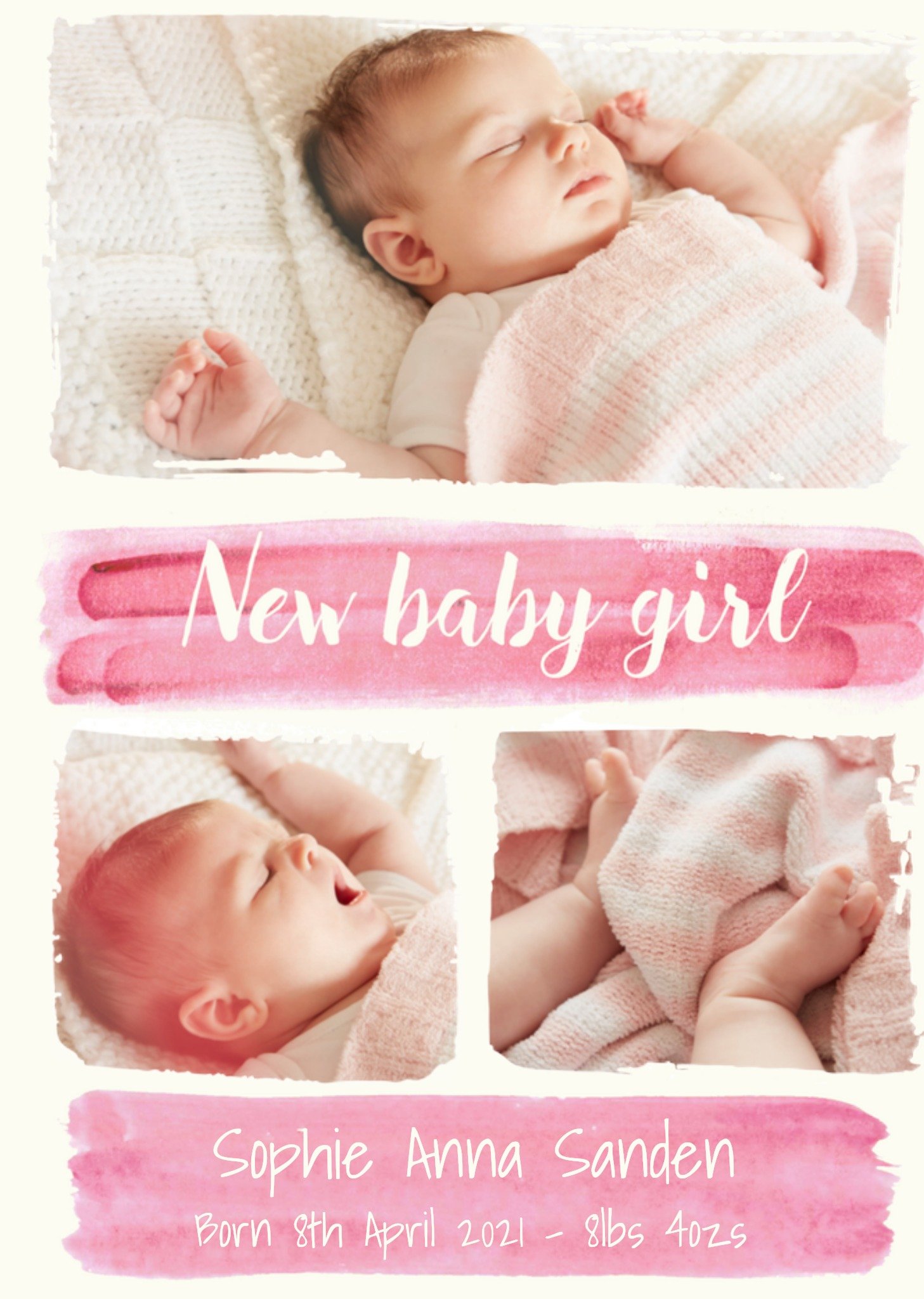 Greetz Geboortekaart new baby girl Standard Card