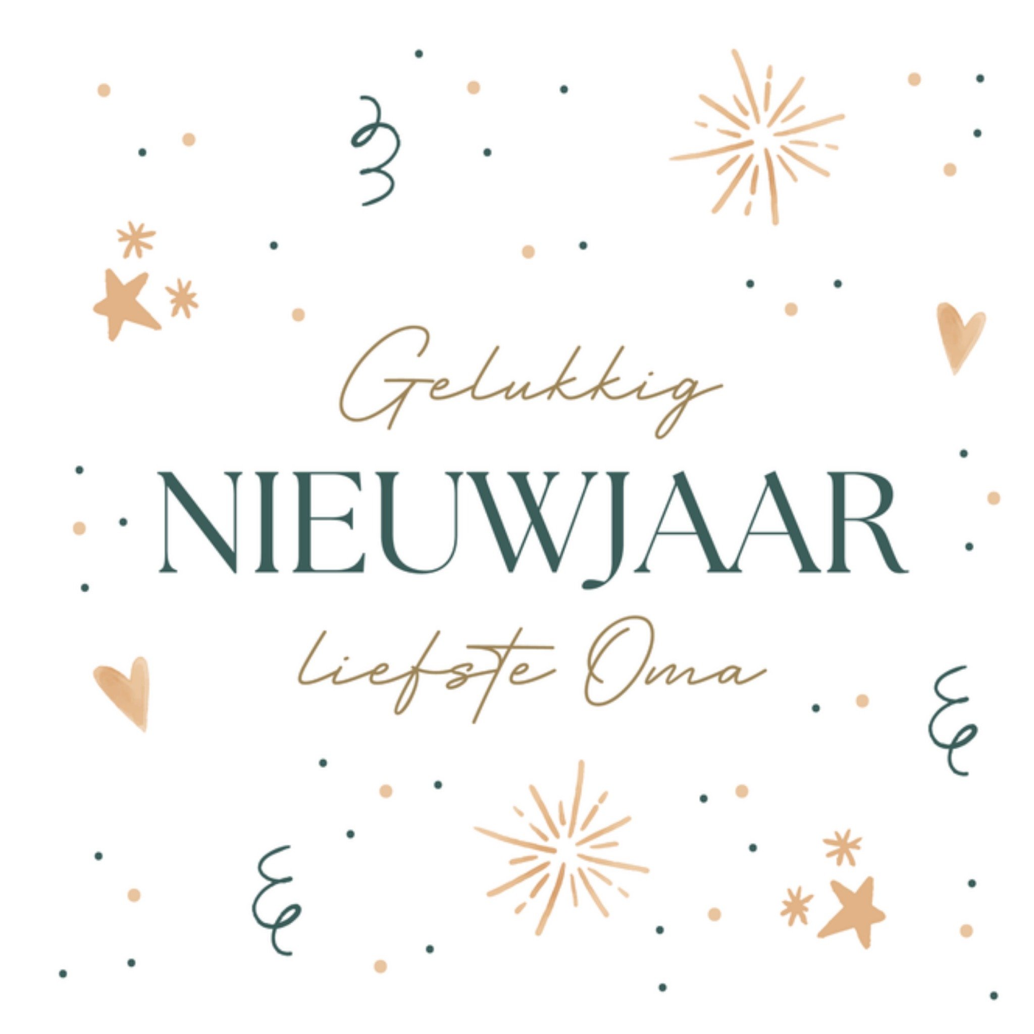 Papercute Nieuwjaarskaart Liefste Oma Vierkant