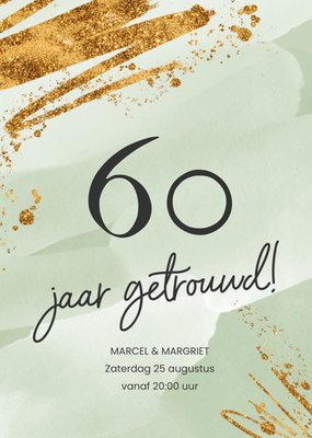 Gouden Spetters Typografisch 60e Huwelijksjubileum Kaart