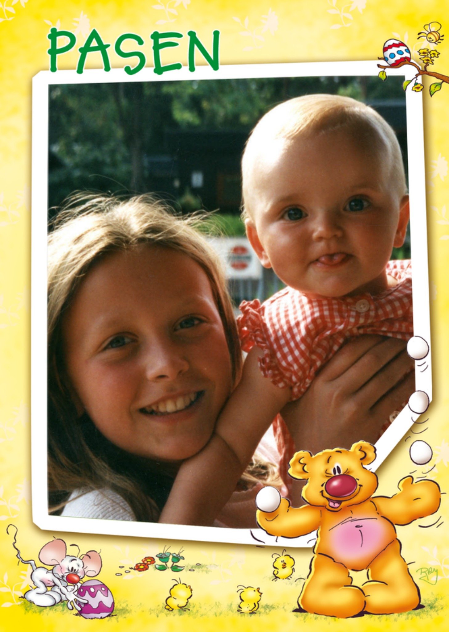 Paaskaart fotokaart Kaart Doodles