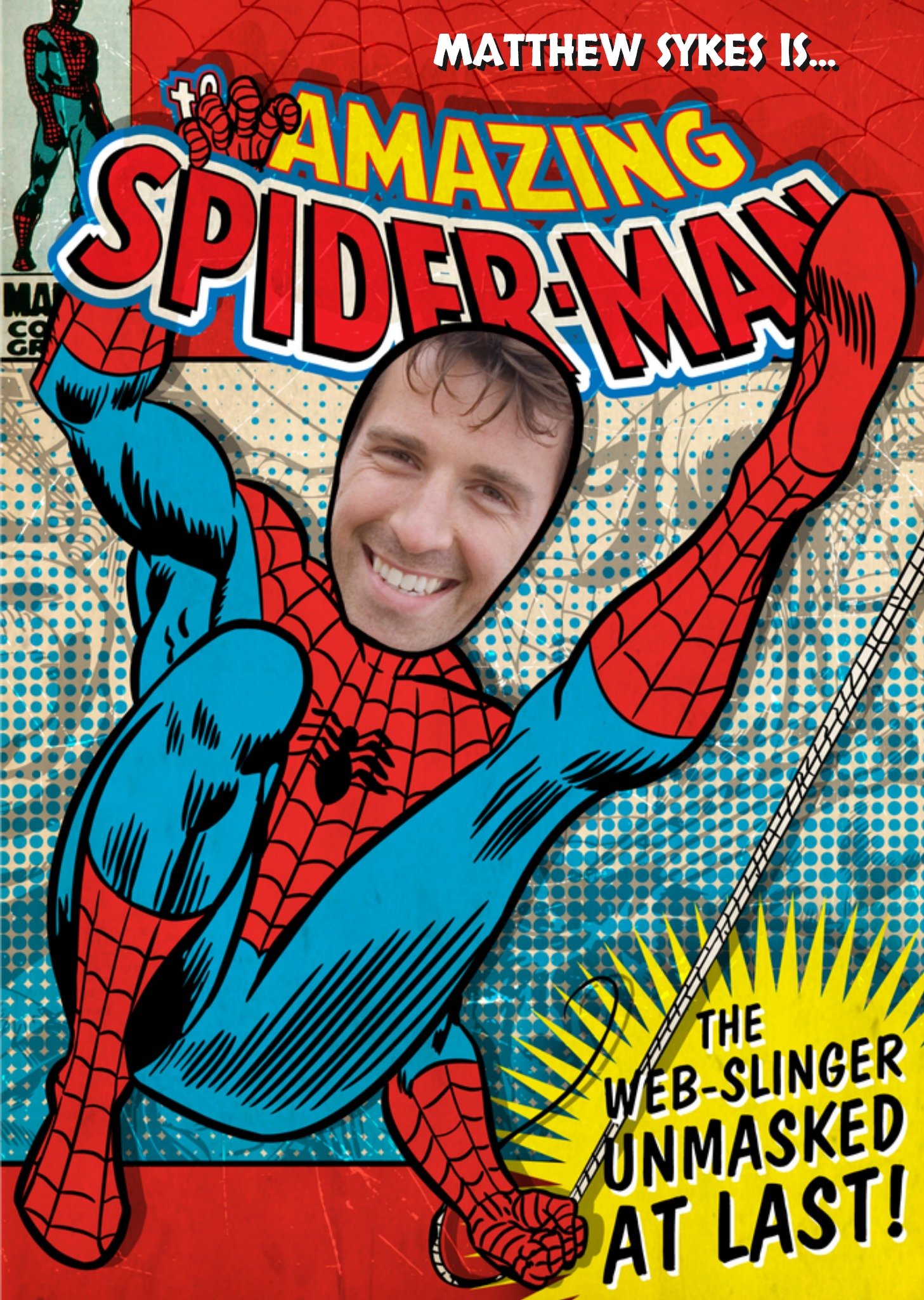 Verjaardagskaart Amazing Spider-man Met naam en foto Kaart Marvel