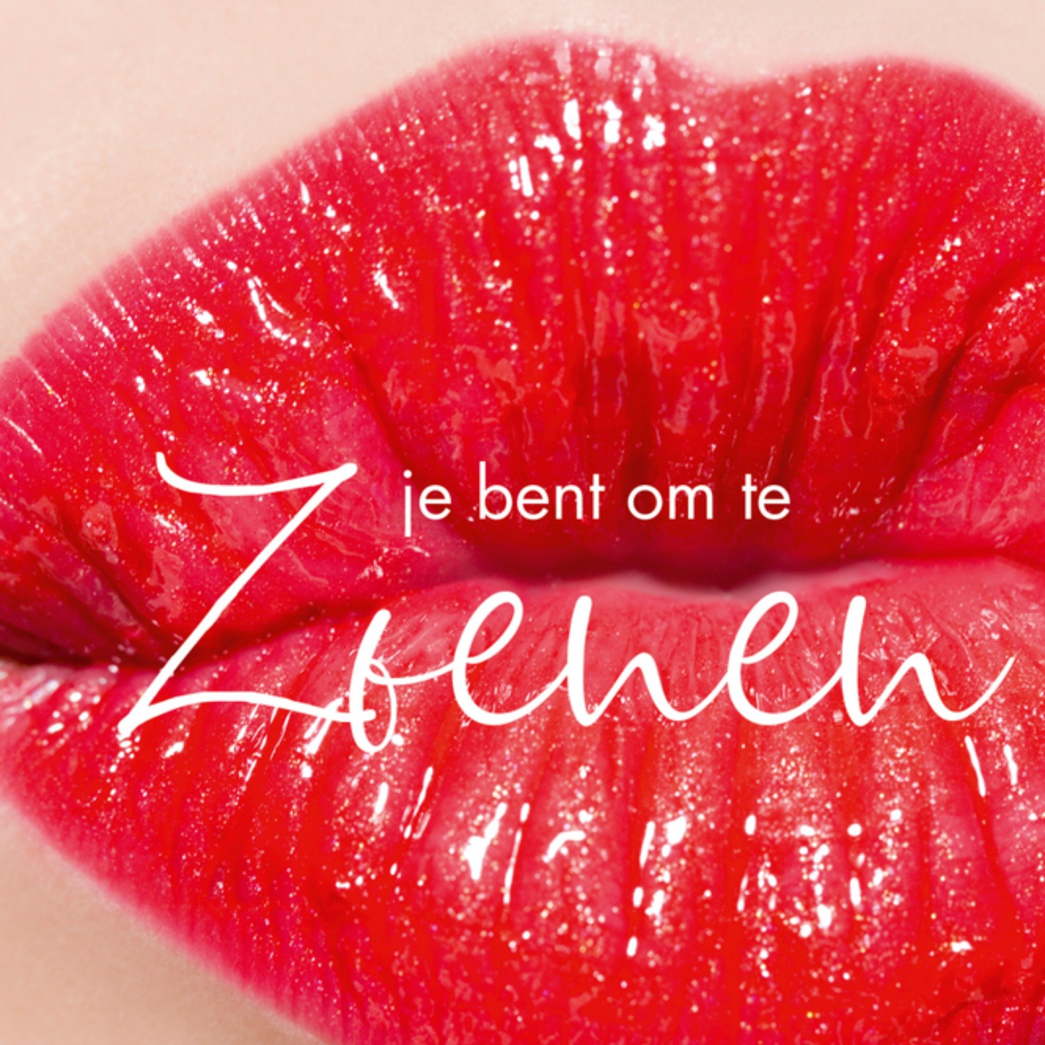 Valentijnskaart Zoenen Vierkante Kaart Paperclip