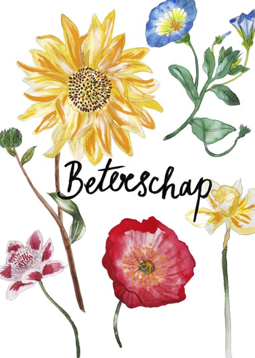 Marie Bodié | Beterschapskaart | Bloemen