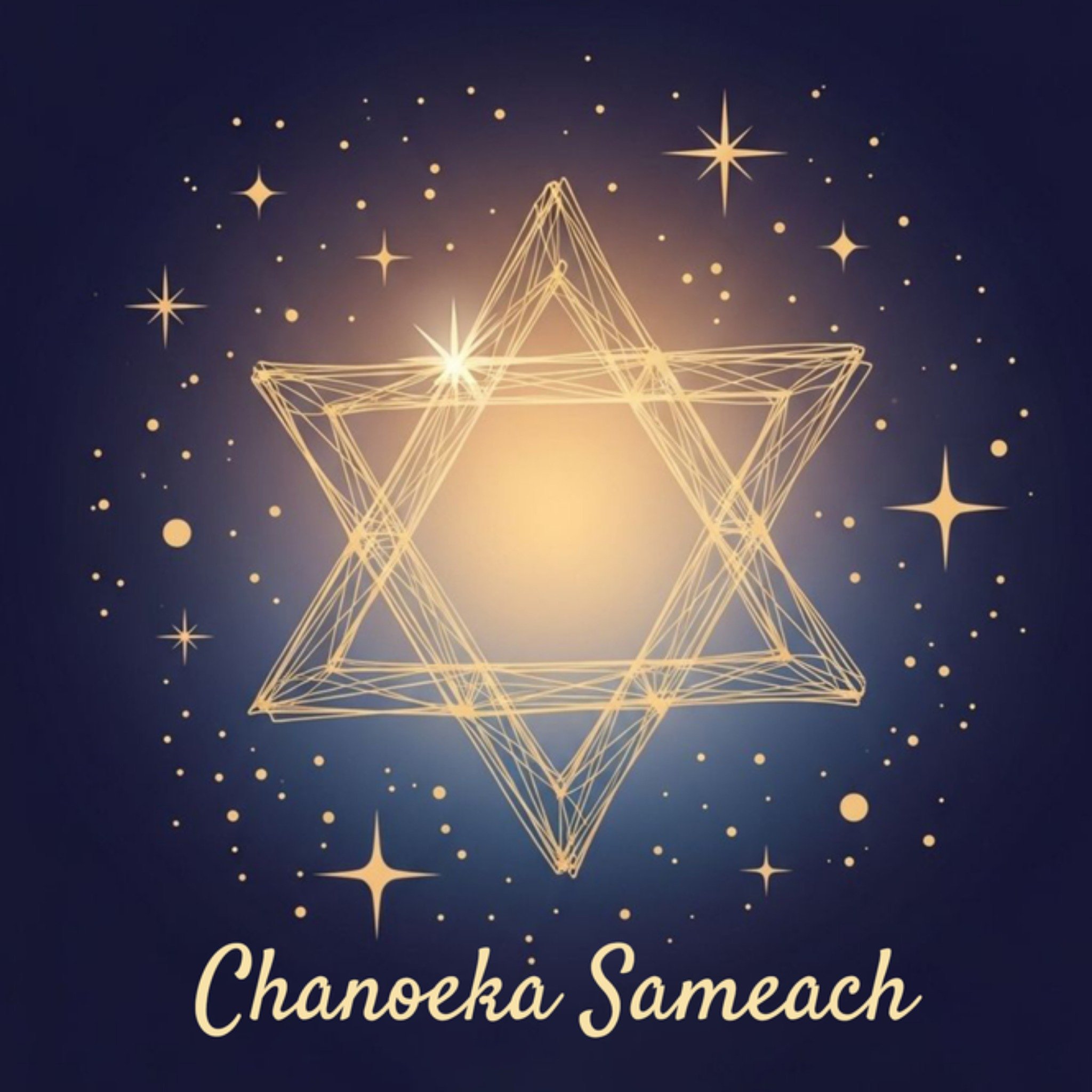 Greetz Chanoeka kaart Chanoeka sameach Vierkant