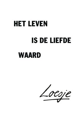 Loesje | Condoleancekaart | Typografie